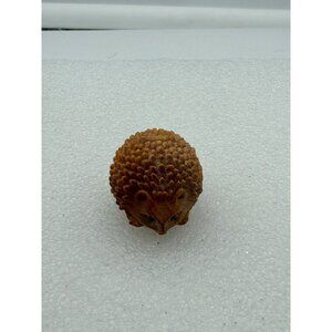 Hand Carved Wooden Miniature Hedgehog Figurine